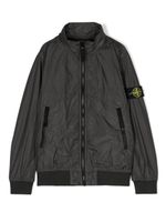 Stone Island Junior veste zippée à patch logo - Gris