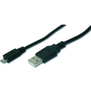 ASSMANN Electronic USB A/micro B, 1.8m 1.8m USB A Micro-USB B Mannelijk Mannelijk Zwart USB-kabel