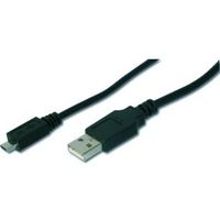 ASSMANN Electronic USB A/micro B, 1.8m 1.8m USB A Micro-USB B Mannelijk Mannelijk Zwart USB-kabel