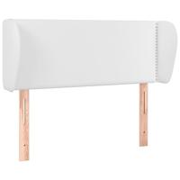 vidaXL Hoofdbord met randen 103x23x78/88 cm kunstleer wit, hoofdeinde, houten hoofdeinde, bedonderdeel, houten hoofdbord, slaapkamermeubel