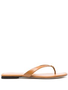 Tory Burch tongs en cuir - Marron