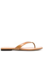 Tory Burch tongs en cuir - Marron