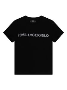 Karl Lagerfeld Kids t-shirt en coton biologique à logo imprimé - Noir