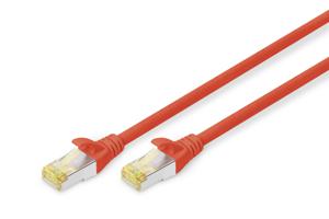 Digitus DK-1644-A-100/R RJ45 Netwerkkabel, patchkabel CAT 6A S/FTP 10.00 m Rood Halogeenvrij, Verdraaide paren, Snagless, Vlambestendig 1 stuk(s)