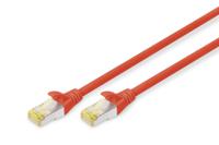 Digitus DK-1644-A-0025/R RJ45 Netwerkkabel, patchkabel CAT 6A S/FTP 0.25 m Rood Halogeenvrij, Verdraaide paren, Snagless, Vlambestendig 1 stuk(s)