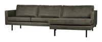 BePureHome Loungebank 'Rodeo' Rechts, Eco Leder, kleur Legergroen