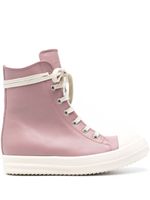 Rick Owens baskets en cuir à lacets - Rose