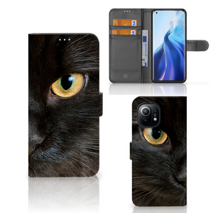 Xiaomi Mi 11 Telefoonhoesje met Pasjes Zwarte Kat