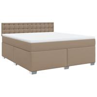 vidaXL Boxspring met matras kunstleer cappuccinokleurig 180x200 cm, boxspring, ledikant, bedframe, bed, boxspring bed, bedbodem, seniorenbed