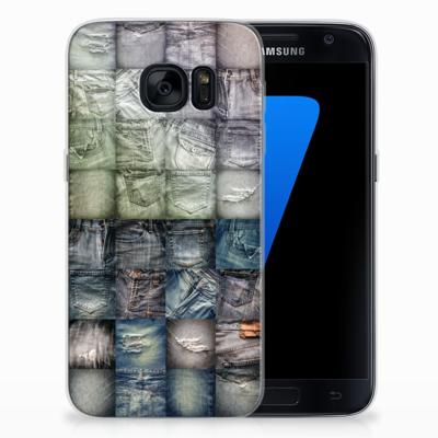 Silicone Back Cover Samsung Galaxy S7 Spijkerbroeken Silicone Back Cover Samsung Galaxy S7 Spijkerbroeken