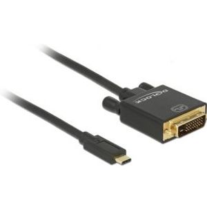 DeLOCK 1m, USB-C/DVI 24+1 USB grafische adapter 3840 x 2160 Pixels Zwart