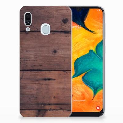 Samsung Galaxy A30 Bumper Hoesje Old Wood