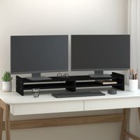 Monitorstandaard 100x27x15 cm massief grenenhout zwart