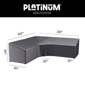 Platinum Aerocover loungesethoes 300x300x90x65 cm - L-vorm trapeze