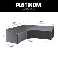 Platinum Aerocover loungesethoes 300x300x90x65 cm - L-vorm trapeze - thumbnail