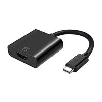 AISENS A109-0344 USB-C naar HDMI converter 4k@60Hz, USB-C stekker op HDMI-bus, zwart, 15 cm