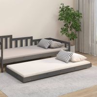 Bedframe 75x190 cm massief grenenhout grijs - thumbnail