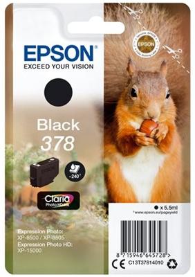 Epson Squirrel Singlepack Black 378 Claria Photo HD Ink