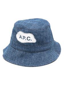 A.P.C. bob en jean à logo imprimé - Bleu