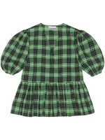 GANNI blouse péplum à carreaux - Vert