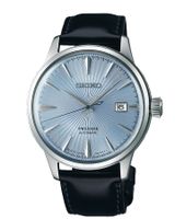 Seiko SRPB43J1 Horloge Presage Automaat staal-leder zilverkleurig-zwart-blauw 41 mm