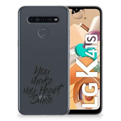 LG K41s Siliconen hoesje met naam Heart Smile