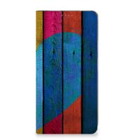 Xiaomi Redmi 12 4G Book Wallet Case Wood Heart - Cadeau voor je Vriend - thumbnail