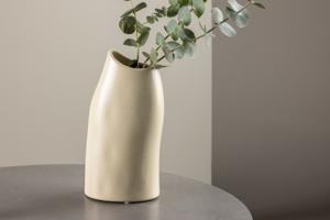 Nohr Vaas Felisia 23cm hoog - Beige/Zwart