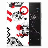 Silicone Back Case Sony Xperia XZ1 Skull Red