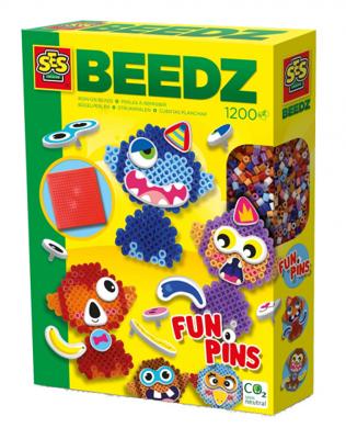 SES Creative strijkkralenset Beedz FunPins junior 1200 stuks SES Creative strijkkralenset Beedz FunPins junior 1200 stuks