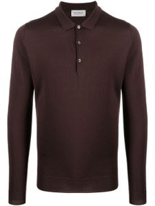 John Smedley polo en maille fine à boutonnière - Rouge