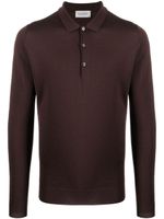 John Smedley polo en maille fine à boutonnière - Rouge