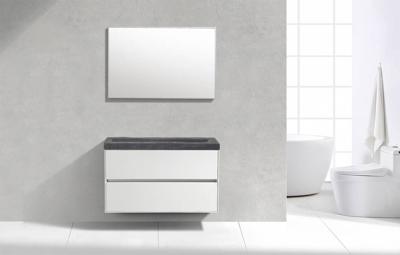 Lambini Designs Trend Stone Compact badmeubel greeploos 100cm wit Lambini Designs Trend Stone Compact badmeubel greeploos 100cm wit