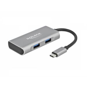 DeLOCK 63260 interface hub USB 3.2 Gen 2 (3.1 Gen 2) Type-C 10000 Mbit/s Grijs