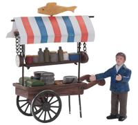 Dickensville kerstfiguur Viskraam 9 x 3,5 cm