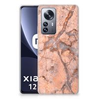 Xiaomi 12 Pro TPU Siliconen Hoesje Marmer Oranje