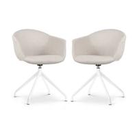 Nolon Nola-Otis Draaibare Eetkamerstoelen Set - Beige - Wit - thumbnail