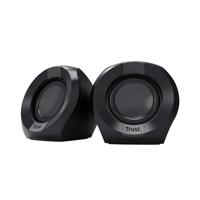 Trust Polo Stereo Speakers 2.0, 8W (4W RMS), Compacte Luidsprekers met USB-voeding, Jack Audio 3.5 mm, In-line Bediening, Mini PC Speaker Set voor Computer, Laptop, Desktop - Zwart