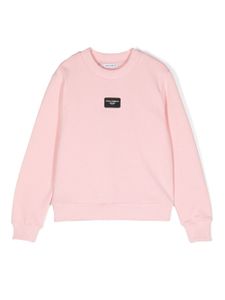 Dolce & Gabbana Kids sweat en coton à logo appliqué - Rose