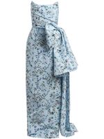 Markarian robe longue en soie Athena à design drapé - Bleu