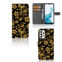 Samsung Galaxy A23 Hoesje Gouden Bloemen