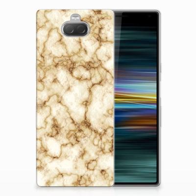 Sony Xperia 10 Plus TPU Siliconen Hoesje Marmer Goud Sony Xperia 10 Plus TPU Siliconen Hoesje Marmer Goud