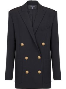 Balmain double-breasted wool blazer - Noir