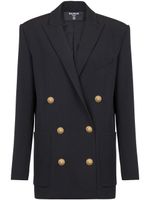 Balmain double-breasted wool blazer - Noir - thumbnail