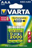 Varta RECH.AC.PowerAAA550mAh Bli 4 Oplaadbare AAA batterij (potlood) NiMH 550 mAh 1.2 V 4 stuk(s)