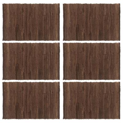 vidaXL Placemats 6 st chindi 30x45 cm katoen bruin