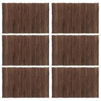 vidaXL Placemats 6 st chindi 30x45 cm katoen bruin