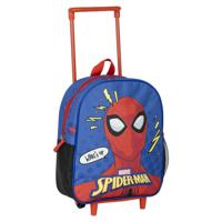 Marvel Spiderman rugzak voor kinderen - blauw - 25 x 10 x 29 cm - rugzak met ingebouwde trolley - thumbnail