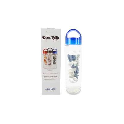 Edelsteen Waterfles Bergkristal, Boomagaat en Dumortieriet - Anti-Stress - 700 ml