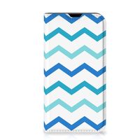 iPhone 13 Mini Hoesje met Magneet Zigzag Blauw